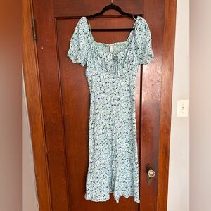 A New Day Light Blue Floral Midi Dress